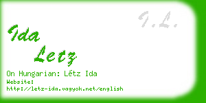 ida letz business card